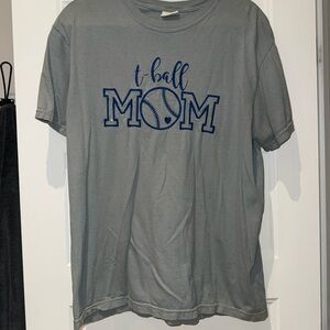 Gray T-Ball Mom Kids Shirt